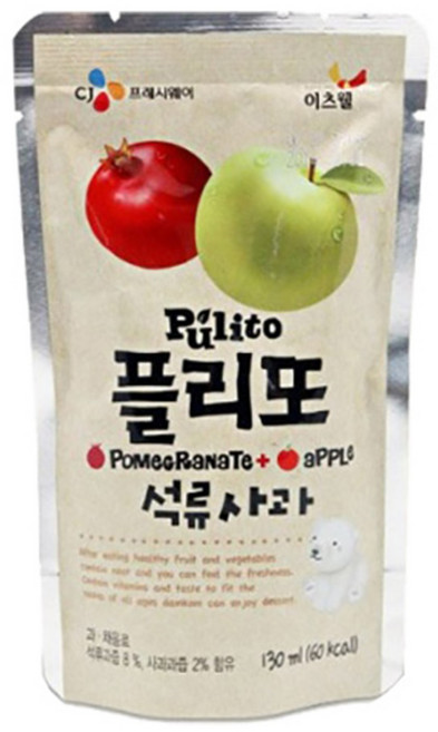 CJ프레시웨이 플리또 석류사과 혼합주스, 40개입, 130ml
