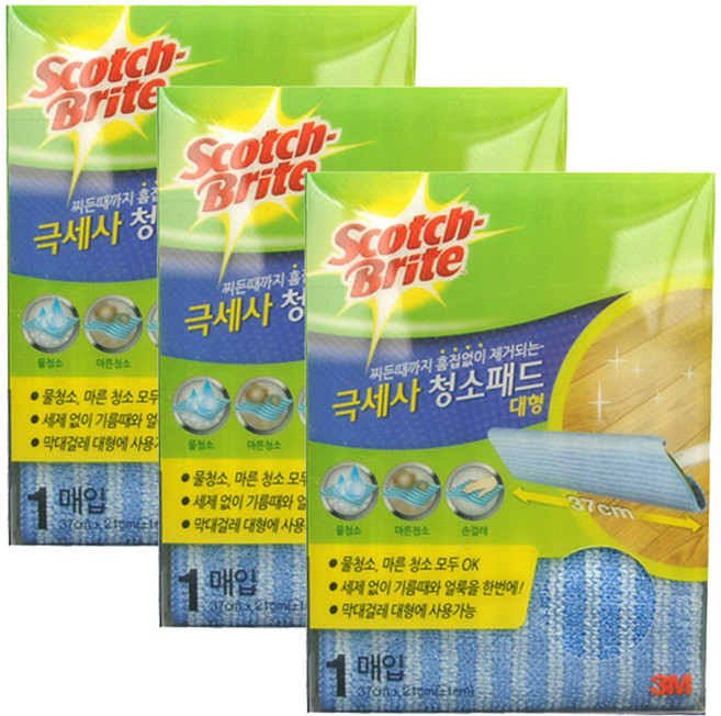 스카치브라이트 클립형 초극세사 청소포, 3개