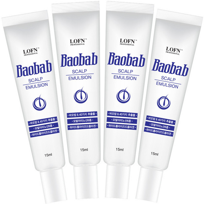로픈 바오밥 헤어 스칼프 에멀전, 15ml, 4개