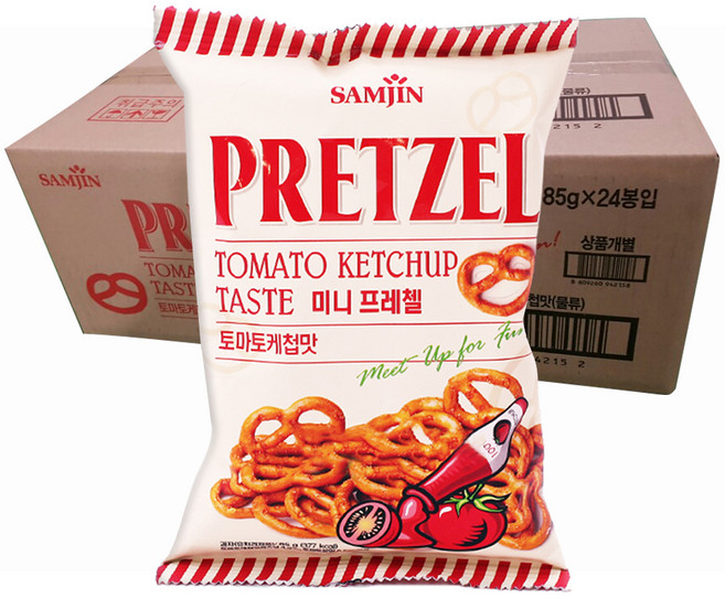 삼진 미니프레첼 토마토케첩맛, 85g, 24개