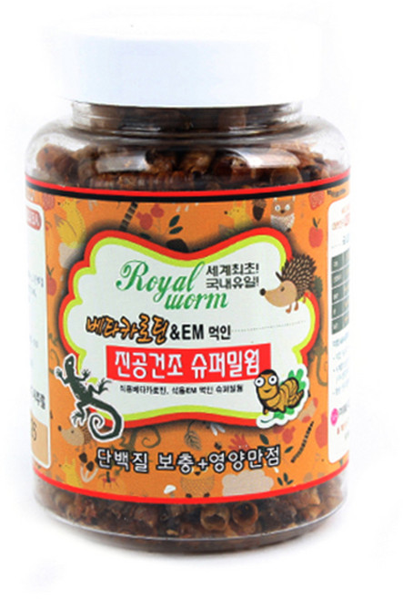 더내츄럴한 진공 건조 슈퍼 밀웜 소, 34g, 1개