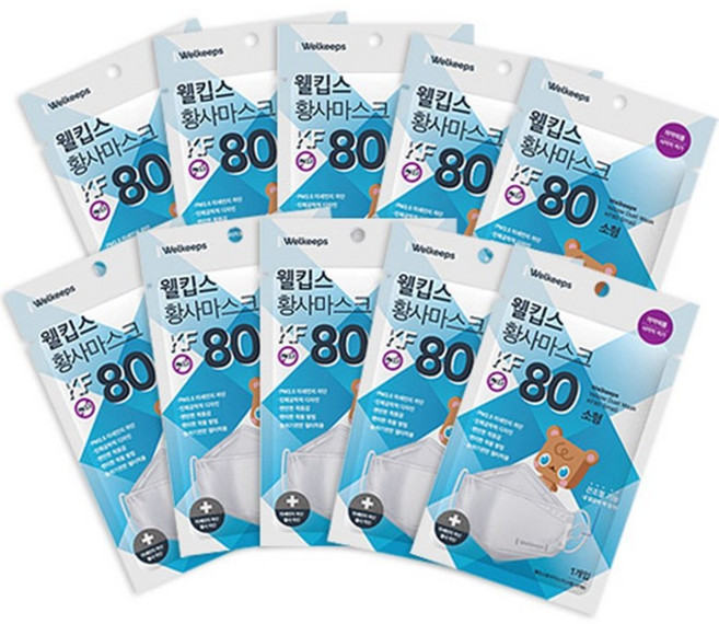 웰킵스 황사마스크 소형 KF80, 10개입, 1개