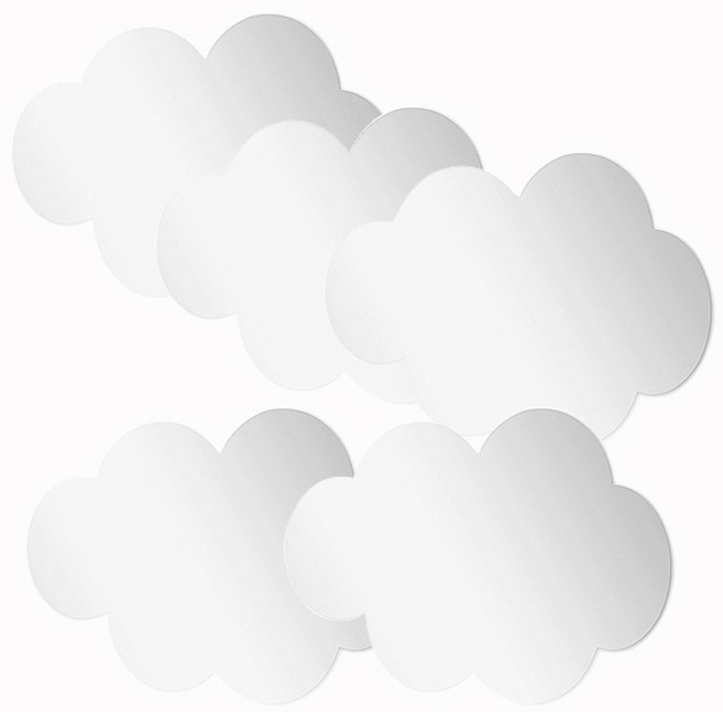 못 없이 붙이는 안전 아크릴 거울 구름 5p