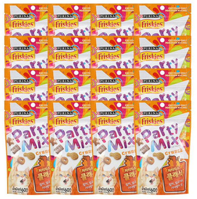 프리스키 고양이 파티믹스 간식, 클래식, 60g, 16개