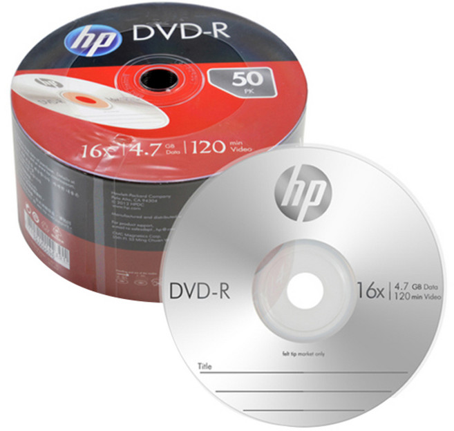 HP 공디스크 16x 4.7GB 50P 벌크 팩, DVD-R 16X
