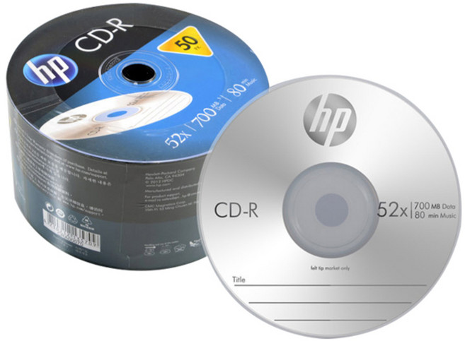 HP CD-R 52x 700MB 50p 벌크, 50개