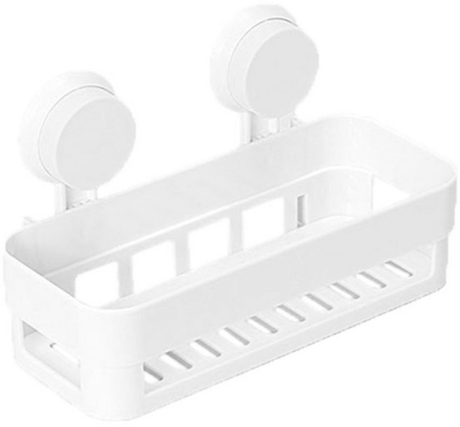 블럭마트 심플 흡착식 일자선반, 화이트, 1개