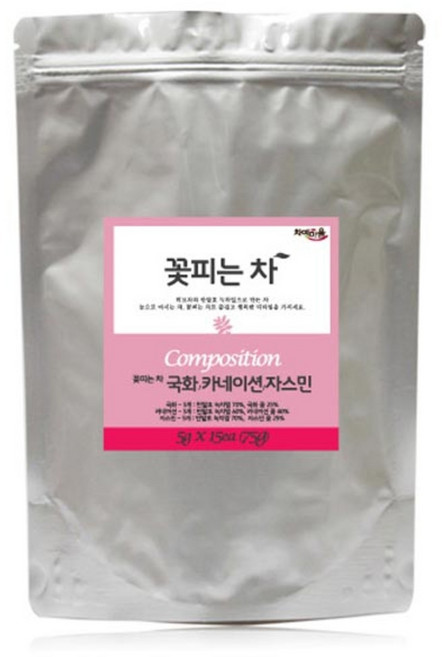 차예마을 꽃피는차 리필 3종, 카네이션5g 5개 + 국화5g 5개 + 자스민 5g 5개, 75g, 1개, 15개입