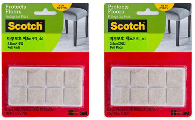 스카치 마루보호 패드 사각 소형 16입, 2개