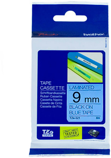 부라더 정품 라벨테이프 TZe-521, 넓이 9mm, 1개