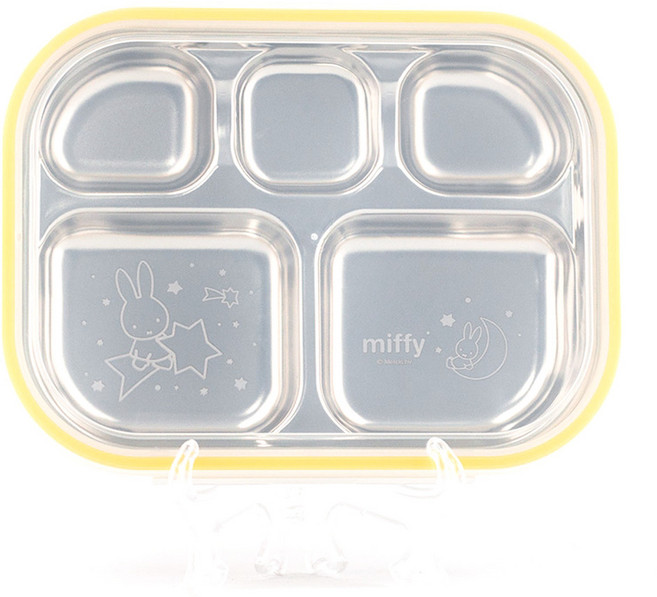 키친유 미피스텐별님식판도시락, 혼합색상, 식판, 뚜껑, 1세트