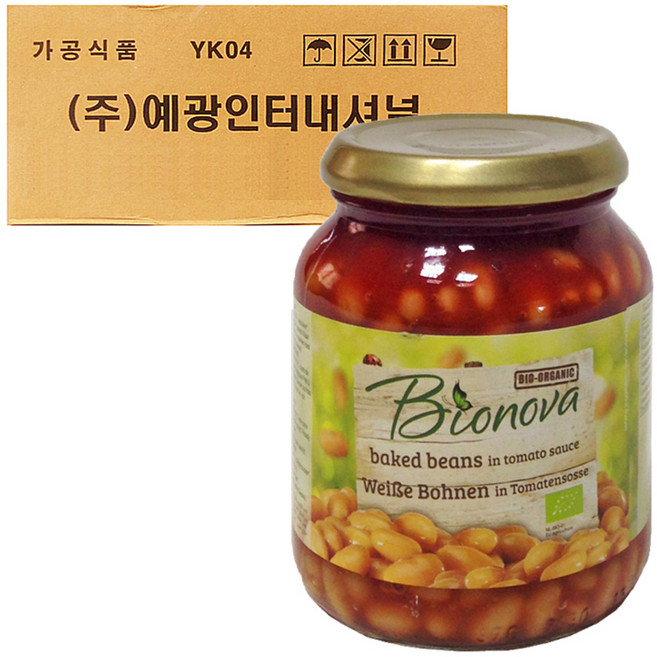 바이오노바 유기농 베이크드 빈 인 토마토소스, 6개, 340g