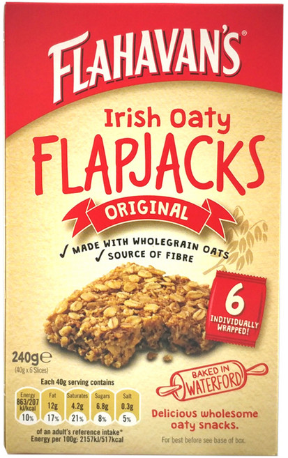 플라하반 오트밀바 플랩잭스 오리지널, 40g, 6개