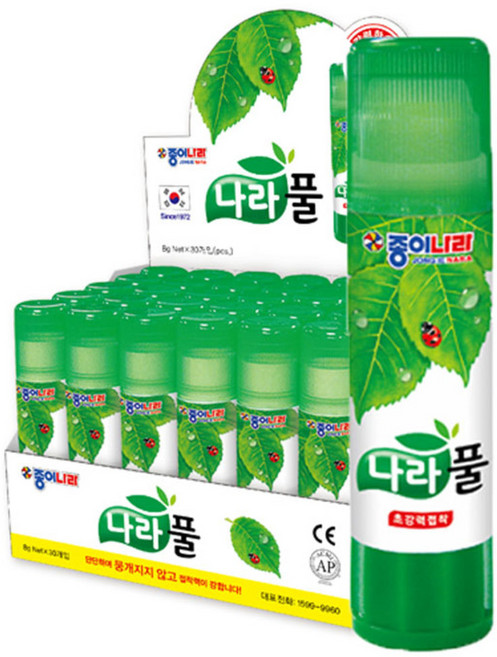종이나라 투명 딱풀, 8g, 30개