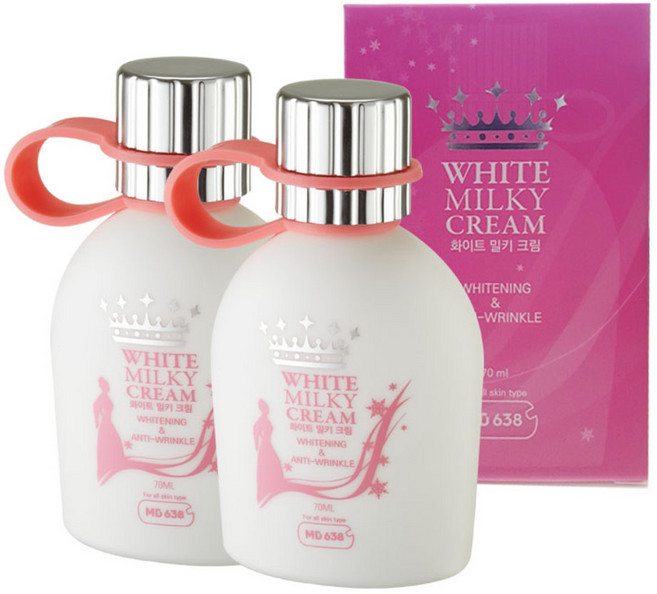 MD638 화이트 밀키 크림, 70ml, 2개