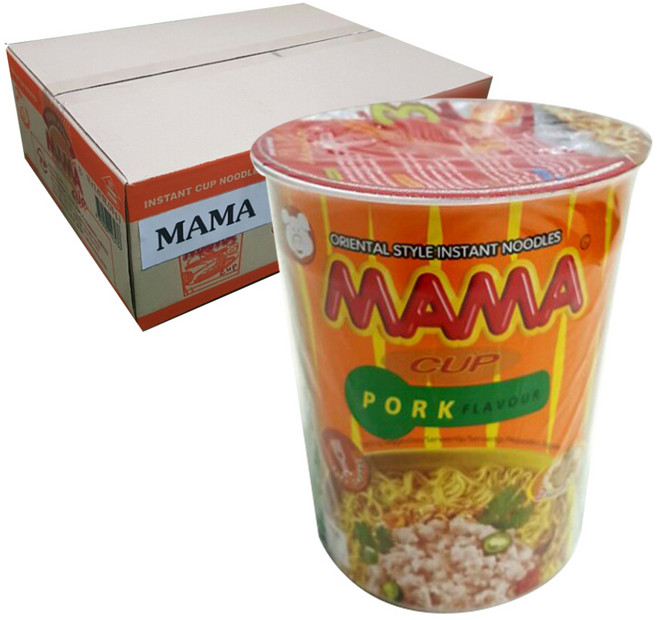 마마 컵 포크 플레이버 컵라면 70g, 12개