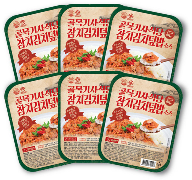 골목기사식당 참치김치덮밥소스, 220g, 6개