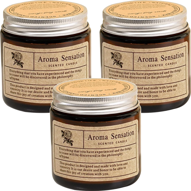 y818香氛蠟燭, 玫瑰檀香, 100g, 3件
