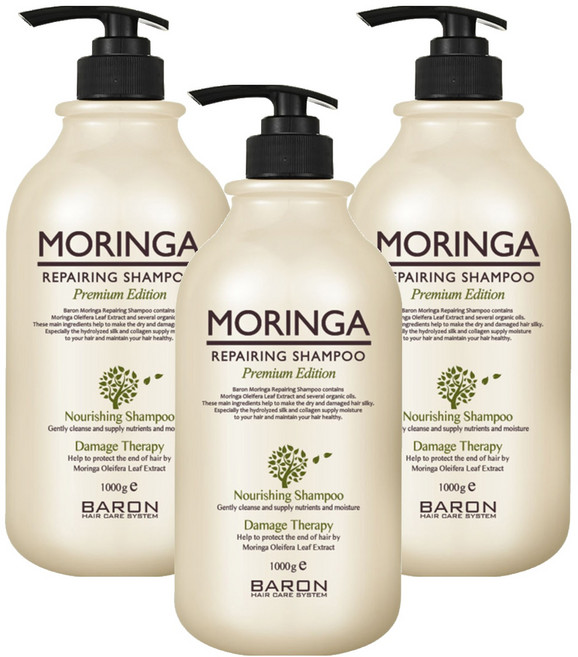 바론 모링가 리페어링 샴푸, 1000g, 3개