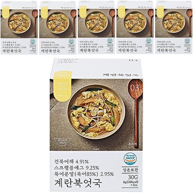 예찬원 계란북엇국, 30g, 6개