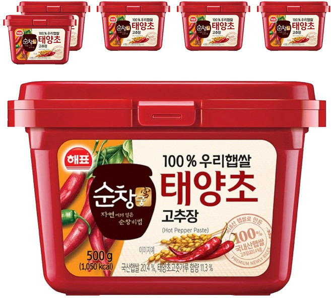 해표 순창궁 우리햅쌀 고추장, 500g, 6개