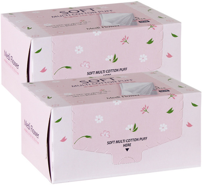 메디플라워 소프트 멀티 코튼 퍼프, 80매입, 2개