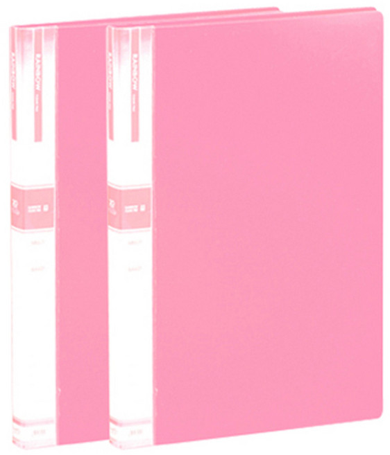 희망사무포인트 A3 클리어 파일 20매 내지추가형, 분홍, 2개입
