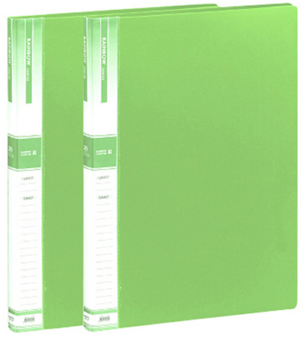 희망사무포인트 A3 클리어 파일 20매 내지추가형, 연두, 2개