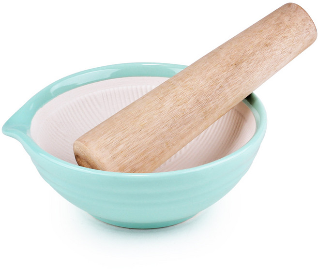 블룸엣홈 쉐비로즈 갈절구 소 민트 + 나무공이, 1개