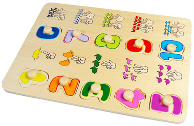 해피타운 15종 꼭지퍼즐 숫자놀이, 1개, 10피스