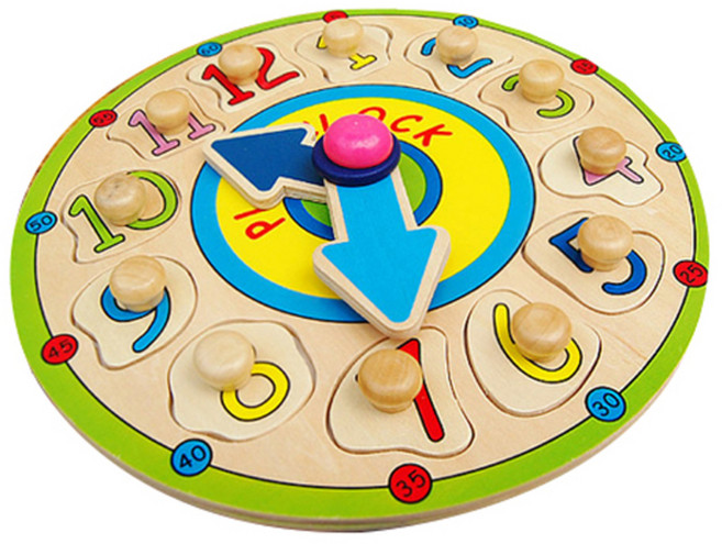 해피타운 15종 꼭지퍼즐 시간익히기, 1개, 12피스