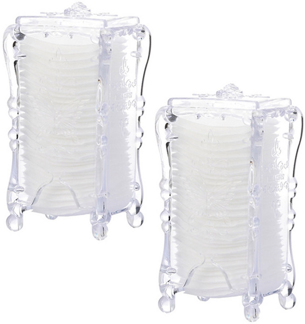 라비나 화장솜 케이스, 투명, 2개