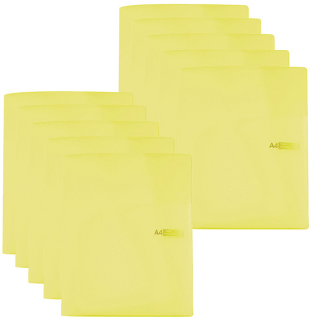 희망화일 반투명 투포켓화일 0.4T, 노랑, 10개