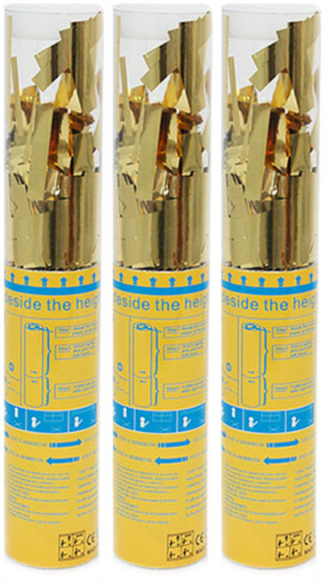 파티팡 은박 꽃가루 폭죽, 골드, 3개입