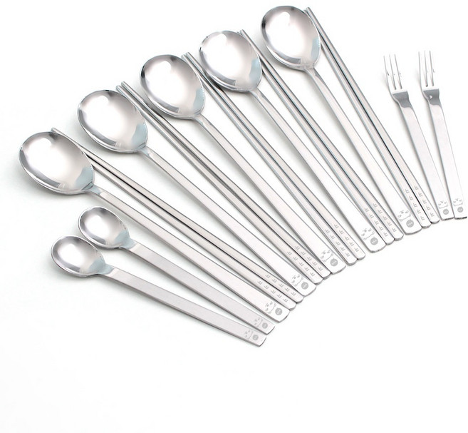 라온누리 얌얌(ㅋ) 5인조 수저세트, 1개, 숟가락 5p + 젓가락 5p + 티스푼 2p + 티포크 2p