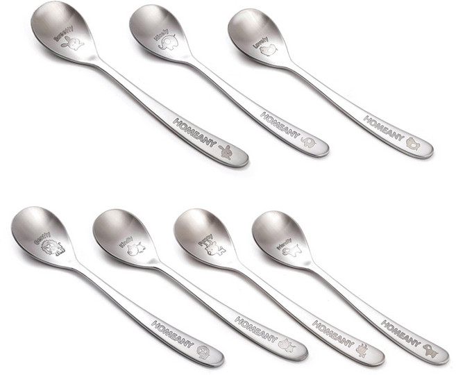 홈애니 티스푼 7종 세트, 1세트, 티스푼 토끼 + 코끼리 + 병아리 + 사자 + 돼지 + 사슴 + 강아지