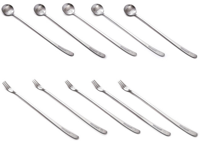 홈애니 롱티스푼 5종 + 롱티포크 5종 세트, 1세트, 롱티스푼 5종 + 롱티포크 5종 (토끼 + 코끼리 + 병아리 + 사자 + 돼지)