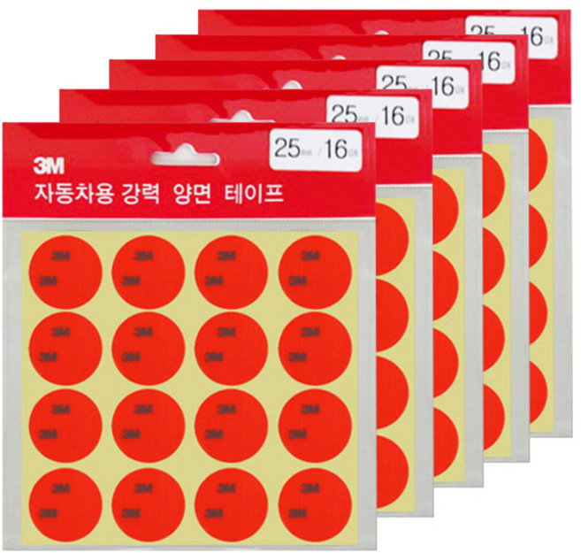 쓰리엠 원형 아크릴폼 양면테이프 흰색 25mm, 5개