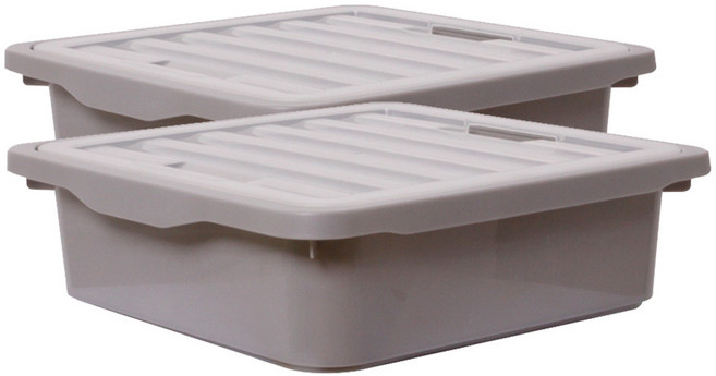 보노하우스 국내제조 레브 리빙박스 수납 정리함, 그레이, 2개