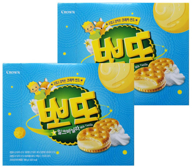 크라운 뽀또 밀크바닐라, 368g, 2개