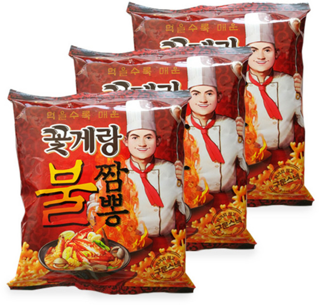 빙그레 꽃게랑 불짬뽕, 143g, 3개