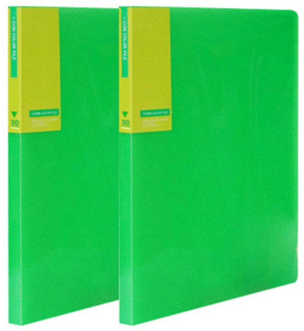 희망화일 아이콘 칼라 화일 30P 내지 고정형, 녹색, 2개