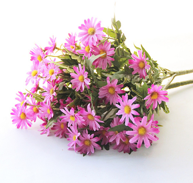 River Green 人造花 仿真雛菊, 亮粉紅色