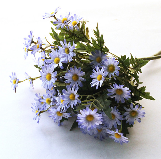 River Green 人造花 仿真雛菊, 藍色