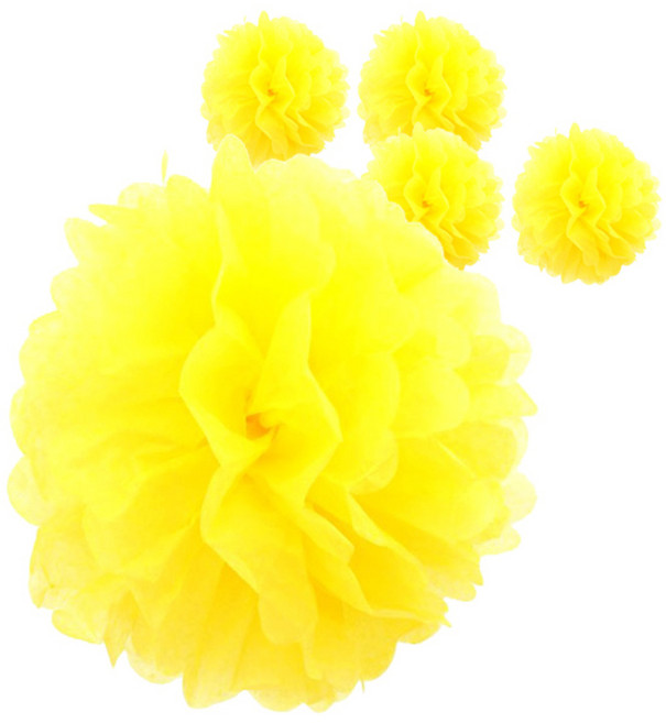 조이파티 폼폼 모빌 장식 5p, 옐로우