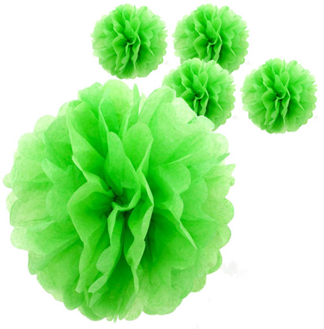 파티팡 폼폼 모빌 장식 5p, 라임그린