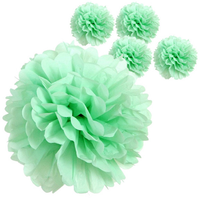 파티팡 폼폼 모빌 장식 5p, 민트