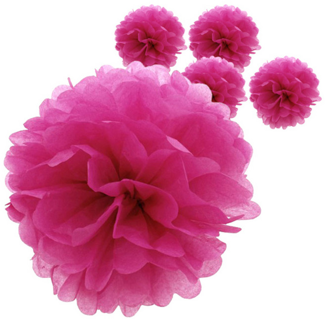 파티팡 폼폼 모빌 장식 5p, 버건디