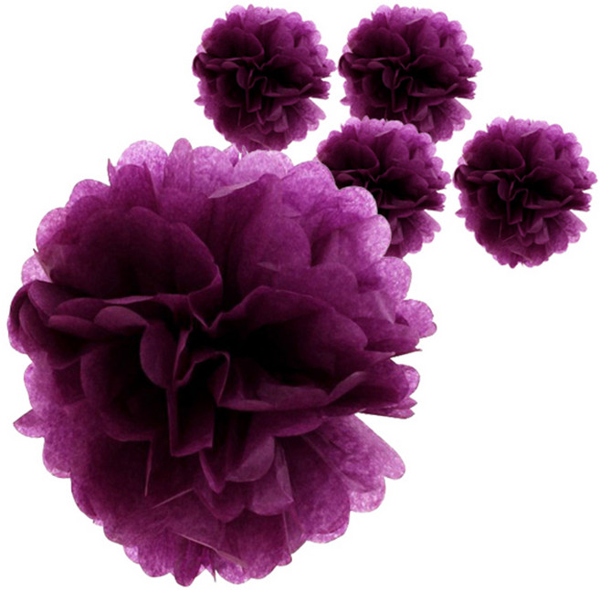 파티팡 폼폼 모빌 장식 5p, 퍼플