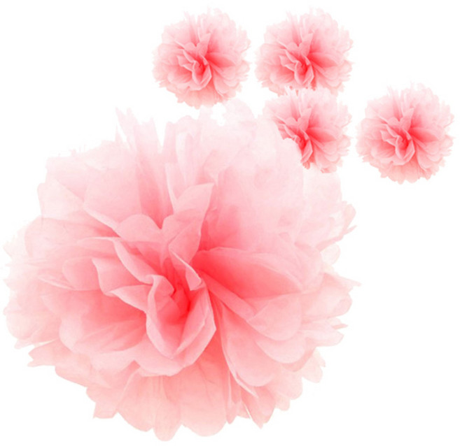 파티팡 폼폼 모빌 장식 5p, 베이비핑크